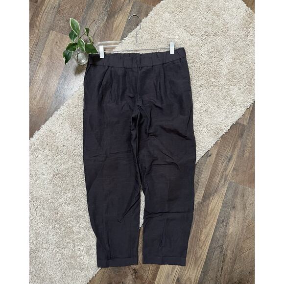 Ann Taylor LOFT Size Small Gray Pull On Linen Rayon Blend Pants - Picture 1 of 7